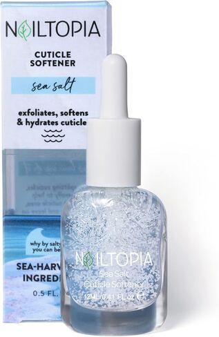 Nailtopia Dead Sea Salt Cuticle Softener - Exfoliates, Strengthens And Hydrates - Vegan And Cruelty Free - Increases Vitality Of Cuticle - Helps Formation Of New Nails - 0.41 Oz Nail Treatment in Saudi Arabia