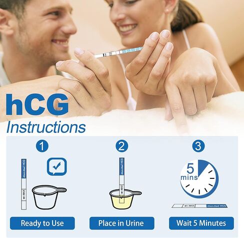 اختبارات الحمل، 20 قطعة من شرائط اختبار الحمل محكمة الغلق بشكل فردي، اختبارات الحمل HCG الكشف المبكر، نتائج اختبار HCG واضحة، دقة اكثر من 99% in Kuwait
