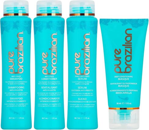 PURE BRAZILIAN - 4 Piece Essential Travel Size Kit: Anti-Frizz Shampoo, Conditioner, Serum & Masque in Saudi Arabia