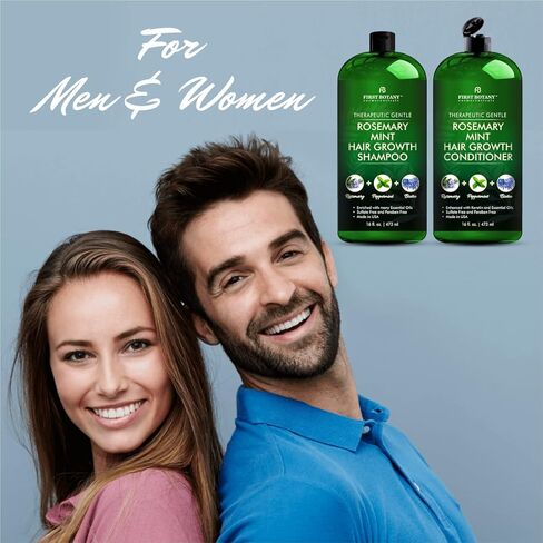 First Botany Biotin Shampoo Conditioner Set - An Anti Hair Loss Set Thickening formula For Hair Regrowth, Anti Thinning Sulfate Free For Men & Women Anti Dandruff Treatment 16 oz x 2 (Rosemary Mint) in Kuwait