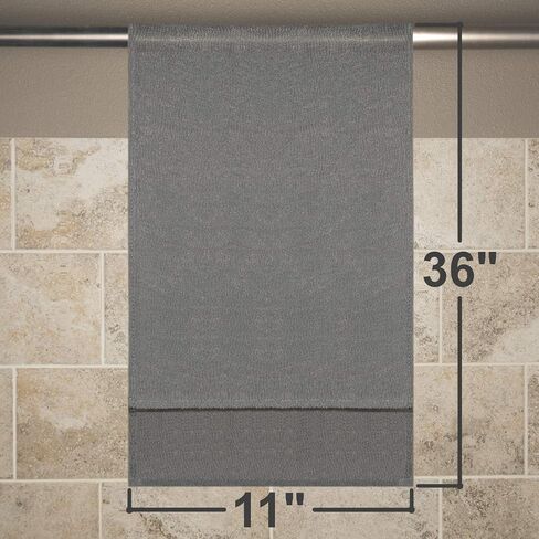 Extra Long (36 Inches) Exfoliating Bath Cloth (3 Pack) Gray Nylon Bath Towel, Stitching on All Sides for Added Durability in Saudi Arabia
