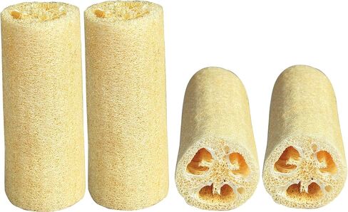 LUXEHOME 4-Pack Loofah Sponge Measured in 6 Inch Length Natural Loofah Body Scrubber Perfect for Kitchen Household Use and Body Cleanser Personal Skin Care Use in Saudi Arabia