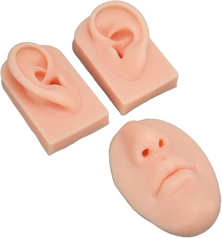 3D Silicone Nose and Mouth Model Face Silicone Model for Ear Nose Mouth,Silicone Model for Nose Earrings Display,Piercing Practice Tool,Simulation Artificial Human Model(Dark Skin Color) in Saudi Arabia