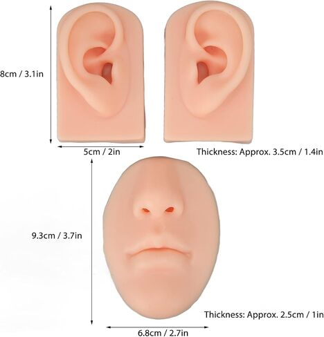 3D Silicone Nose and Mouth Model Face Silicone Model for Ear Nose Mouth,Silicone Model for Nose Earrings Display,Piercing Practice Tool,Simulation Artificial Human Model(Dark Skin Color) in Saudi Arabia