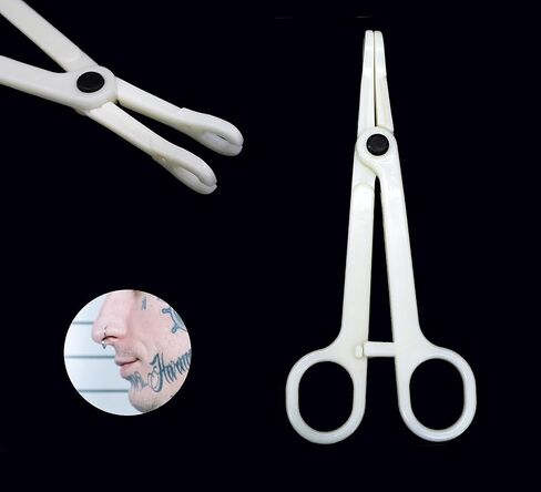 Piercing Clamps 8pcs Disposable Piercing Forceps Clamp Slotted Navel Forceps Piercing Pliers,Suitable for ear, navel, lips, tongue, nose and other body parts piercing tools(TN017-8PCS) in Saudi Arabia