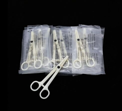 Piercing Clamps 8pcs Disposable Piercing Forceps Clamp Slotted Navel Forceps Piercing Pliers,Suitable for ear, navel, lips, tongue, nose and other body parts piercing tools(TN017-8PCS) in Saudi Arabia