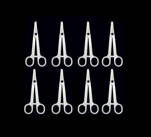 Piercing Clamps 8pcs Disposable Piercing Forceps Clamp Slotted Navel Forceps Piercing Pliers,Suitable for ear, navel, lips, tongue, nose and other body parts piercing tools(TN017-8PCS) in Saudi Arabia