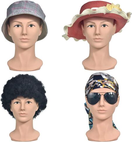 ErSiMan Female Life Size Bald Mannequin Head Professional Cosmetology for Wig Making, Display wigs, eyeglasses, hairs, T pins,with Free Clamp in Saudi Arabia