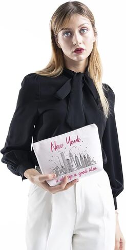 TSOTMO New York Bachelorette Party Favor New York Is Always A Good Idea New York Vacation Zipper Pouch Makeup Bag (BLK-NY) in Kuwait