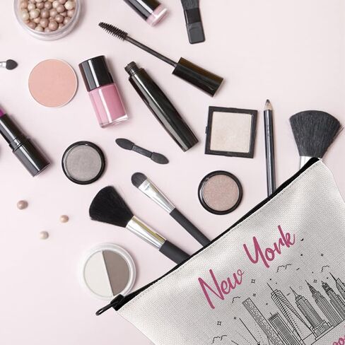 TSOTMO New York Bachelorette Party Favor New York Is Always A Good Idea New York Vacation Zipper Pouch Makeup Bag (BLK-NY) in Kuwait