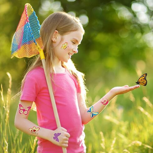 وشم مؤقت على شكل فراشات مضيئة من Cerlaza لحفلات الأطفال، ملصقات فراشات هدايا للفتيات، لوازم تزيين حفلات أعياد الميلاد على شكل أميرة الفراشة، وشم مزيف، مكياج خرافي - 40 نمطًا in Kuwait