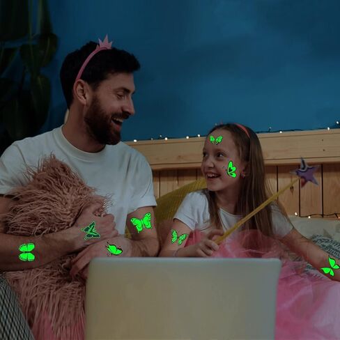 وشم مؤقت على شكل فراشات مضيئة من Cerlaza لحفلات الأطفال، ملصقات فراشات هدايا للفتيات، لوازم تزيين حفلات أعياد الميلاد على شكل أميرة الفراشة، وشم مزيف، مكياج خرافي - 40 نمطًا in Kuwait