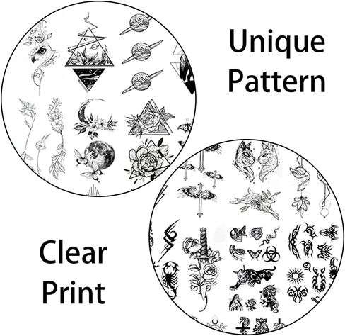 40 ورقة القمر نجوم الحيوانات الزهور وهمية الوشم مقاوم للماء الوشم المؤقت ملصق الوشم الصغير للرجال والنساء in Kuwait