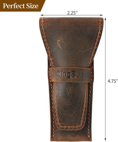 حقيبة شفرات الحلاقة الآمنة من رينج صن، حقيبة سفر جلدية بشفرات الحلاقة، غطاء ماكينة حلاقة مستقيمة آمنة للحواف المزدوجة، RS04 in Kuwait