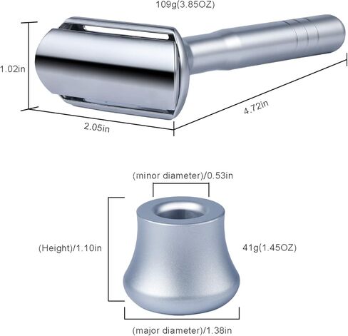 Safety Razor Men's Safety Razors Double-Edged Shaver 8 Speed Adjustable Sharpness With 10 Replaceable Blades Manual Shaving （Silver) in Kuwait