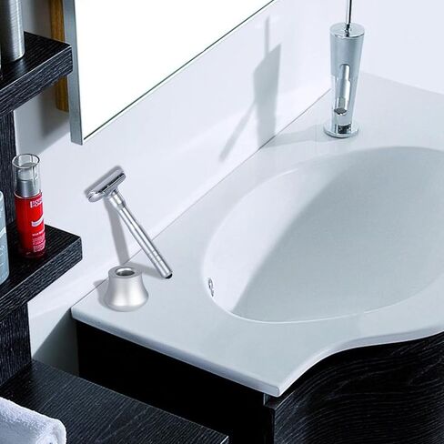 Safety Razor Men's Safety Razors Double-Edged Shaver 8 Speed Adjustable Sharpness With 10 Replaceable Blades Manual Shaving （Silver) in Kuwait