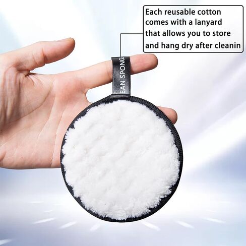 Yimingbuty Reusable Soft Makeup Remover Pads for All Skin - 4 pack Microfiber Face Rounds Wipes Heavy Mascara Eye Shadow Facial Cleansing Puffs Foundation, Washable Removal Cloth, Chemical Free in Saudi Arabia