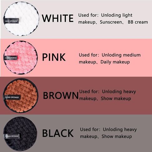 Yimingbuty Reusable Soft Makeup Remover Pads for All Skin - 4 pack Microfiber Face Rounds Wipes Heavy Mascara Eye Shadow Facial Cleansing Puffs Foundation, Washable Removal Cloth, Chemical Free in Saudi Arabia