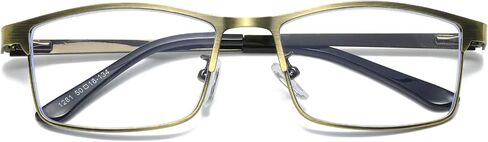 B&Q 4 Pack Rectangular Metal Frame Spring Hinge Blue Light Blocking Reading Glasses Readers for Men in Saudi Arabia