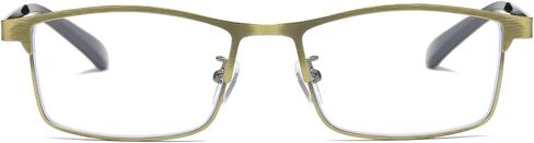 B&Q 4 Pack Rectangular Metal Frame Spring Hinge Blue Light Blocking Reading Glasses Readers for Men in Saudi Arabia