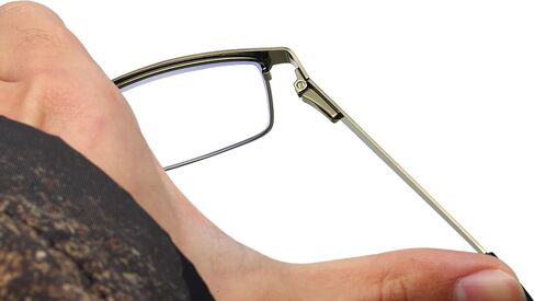 B&Q 4 Pack Rectangular Metal Frame Spring Hinge Blue Light Blocking Reading Glasses Readers for Men in Saudi Arabia