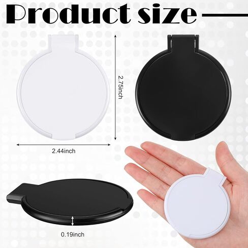 150 قطعة مرآة صغيرة قابلة للطي، مرآة مستديرة مدمجة للمحفظة، مرآة جيب محمولة عتيقة، مرآة مكياج بلاستيكية صغيرة الحجم للنساء والفتيات والأطفال أثناء السفر للاستخدام اليومي، هدايا الحفلات، باللونين الأسود والأبيض in Kuwait