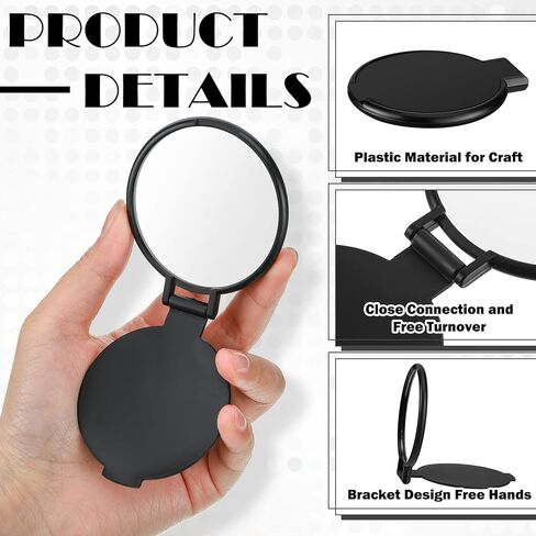 150 قطعة مرآة صغيرة قابلة للطي، مرآة مستديرة مدمجة للمحفظة، مرآة جيب محمولة عتيقة، مرآة مكياج بلاستيكية صغيرة الحجم للنساء والفتيات والأطفال أثناء السفر للاستخدام اليومي، هدايا الحفلات، باللونين الأسود والأبيض in Kuwait