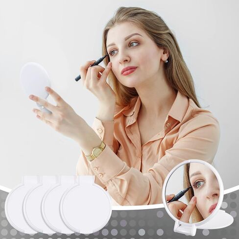 150 قطعة مرآة صغيرة قابلة للطي، مرآة مستديرة مدمجة للمحفظة، مرآة جيب محمولة عتيقة، مرآة مكياج بلاستيكية صغيرة الحجم للنساء والفتيات والأطفال أثناء السفر للاستخدام اليومي، هدايا الحفلات، باللونين الأسود والأبيض in Kuwait