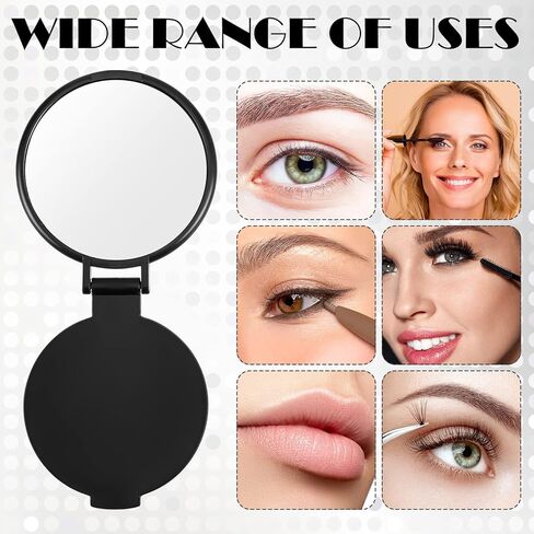 150 قطعة مرآة صغيرة قابلة للطي، مرآة مستديرة مدمجة للمحفظة، مرآة جيب محمولة عتيقة، مرآة مكياج بلاستيكية صغيرة الحجم للنساء والفتيات والأطفال أثناء السفر للاستخدام اليومي، هدايا الحفلات، باللونين الأسود والأبيض in Kuwait