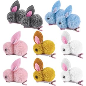 WXJ13 10Pcs Plush Bunny Hair Clips, Bunny Hair Clip Mini Hair Clips, Cute Bunny Hair Claw Clips for Womens Girls, Rabbit Hair Clip, Easter Plush Rabbit Hairpin for Thin Hair, Hold Hair Clip in Saudi Arabia