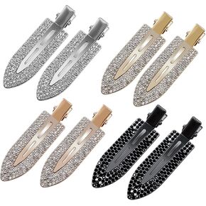 PAPARELA Hair Clips 8 PCS Rhinestone No Bend Flat Styling Clip No Crease Hair Clips for Bangs Barrettes for Women Girls Makeup Hairstyle Tool Bling Diamond Metal Hair Clips in Kuwait