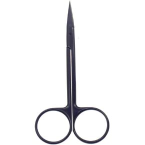 Cuticle Nail Scissors - Stainless Steel Precision Manicure Scissor - Extra Pointed Straight Curved Fingernail Scissor (Black Straight Point) in Saudi Arabia