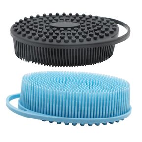2Pack Silicone Body Scrubber - Multifunctional Body Bath Back Brush, Back Scrubber Shower Scrubber for Body Deep Cleaning and Exfoliation, Soft Silicone Loofah Suitable for All Skin Types in Saudi Arabia