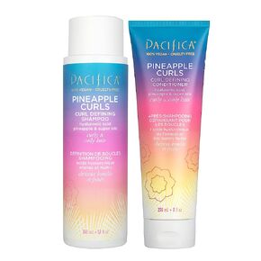 Pacifica Beauty Pineapple Curls Defining Shampoo + Pineapple Curls Defining Conditioner | Hyaluronic Acid | For Curly and Textured Hair | 100% Vegan & Cruelty Free | 2 Piece Set - Packaging May Vary