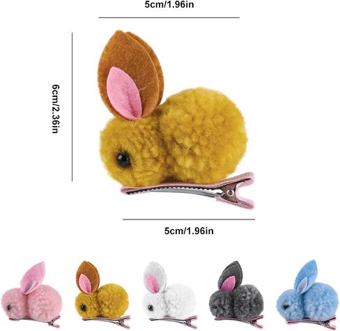 WXJ13 10Pcs Plush Bunny Hair Clips, Bunny Hair Clip Mini Hair Clips, Cute Bunny Hair Claw Clips for Womens Girls, Rabbit Hair Clip, Easter Plush Rabbit Hairpin for Thin Hair, Hold Hair Clip in Saudi Arabia