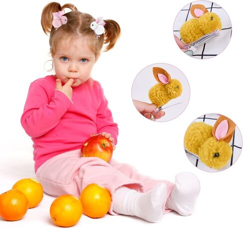WXJ13 10Pcs Plush Bunny Hair Clips, Bunny Hair Clip Mini Hair Clips, Cute Bunny Hair Claw Clips for Womens Girls, Rabbit Hair Clip, Easter Plush Rabbit Hairpin for Thin Hair, Hold Hair Clip in Saudi Arabia