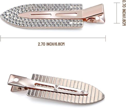 PAPARELA Hair Clips 8 PCS Rhinestone No Bend Flat Styling Clip No Crease Hair Clips for Bangs Barrettes for Women Girls Makeup Hairstyle Tool Bling Diamond Metal Hair Clips in Kuwait