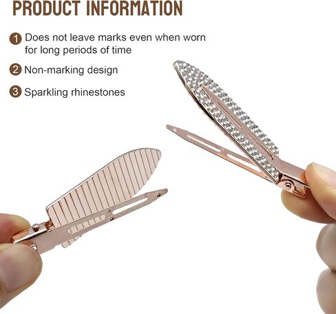 PAPARELA Hair Clips 8 PCS Rhinestone No Bend Flat Styling Clip No Crease Hair Clips for Bangs Barrettes for Women Girls Makeup Hairstyle Tool Bling Diamond Metal Hair Clips in Kuwait