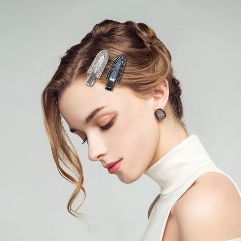 PAPARELA Hair Clips 8 PCS Rhinestone No Bend Flat Styling Clip No Crease Hair Clips for Bangs Barrettes for Women Girls Makeup Hairstyle Tool Bling Diamond Metal Hair Clips in Kuwait