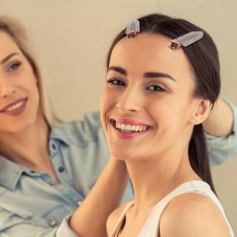 PAPARELA Hair Clips 8 PCS Rhinestone No Bend Flat Styling Clip No Crease Hair Clips for Bangs Barrettes for Women Girls Makeup Hairstyle Tool Bling Diamond Metal Hair Clips in Kuwait