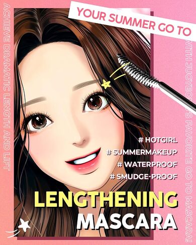 AMTS x Webtoon True Beauty، ماسكارا سوداء تطويل طبيعية حجم وطول، ماسكارا أنبوبية مقاومة للماء، وصلات رموش، لا تلطخ، لا تقشر، مكياج كوري Kbeauty Kdrama in Saudi Arabia