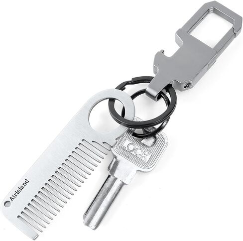 Stainless Steel Keychain Comb Small Pocket Comb Mini Anti-static Beard Mustache Comb 3.15 inches in Saudi Arabia