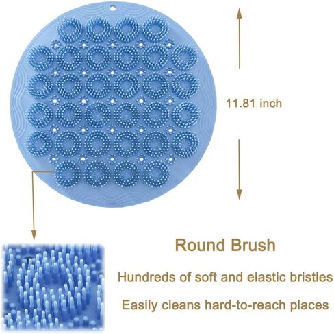 JROZXF دش مدلك القدم، منظف القدم للاستخدام في الدش، منظف الظهر للاستحمام، سيليكون، بساط تنظيف الجسم، منظف الدش، سبا القدم والعناية بالقدم للنساء باللون الأزرق in Kuwait
