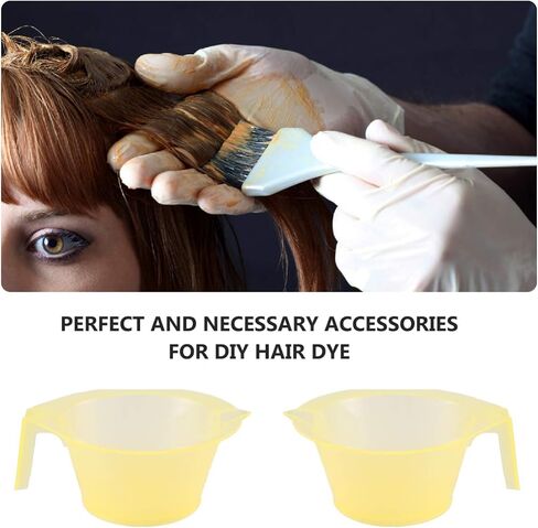 Hair Color Mixing Bowl, 3pcs Plastic Hair Dye Bowl with Handle Color Mixing Tint Bowl Hair Color Mixing Tool for Salon Hairdressing, Pink in Kuwait