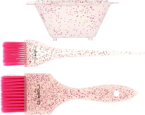 Lurrose Hair Dye Coloring Kit, Hair Color Mixing Bowl Tinting Tail Comb Mini Glitter Brush& Bowl Set for DIY Hairdressing Tools Set of 3 Blue in Saudi Arabia