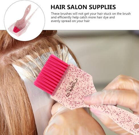 Lurrose Hair Dye Coloring Kit, Hair Color Mixing Bowl Tinting Tail Comb Mini Glitter Brush& Bowl Set for DIY Hairdressing Tools Set of 3 Blue in Saudi Arabia