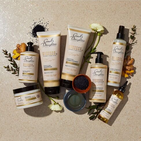 شامبو Carol's Daughter Goddess Strength الخالي من الكبريتات، وبلسم الشعر، وبلسم يُترك على الشعر، وزيت معالجة الشعر المصنوع من زيت الخروع (4 منتجات) in Kuwait
