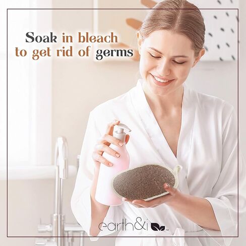 Earth & I Charcoal Infused Loofah Set, Exfoliating Sponge for Deep Cleaning the Skin, 2-Pack in Saudi Arabia