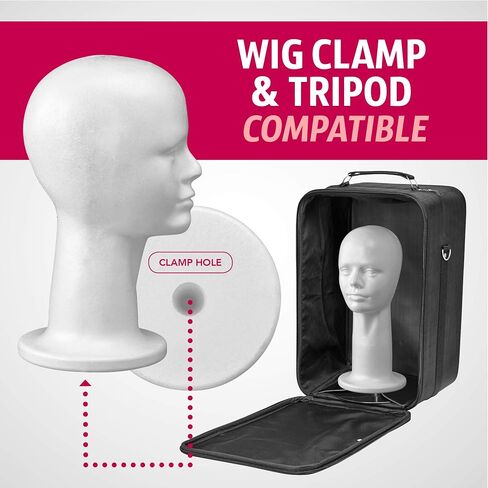 13'' Inch Styrofoam Foam Head Wig Head Mannequin Manikin Head Display Head Wig hat Stand, Style, Model & Display Women's Wigs, Hats & Hairpieces, Medium, by Adolfo Designs in Saudi Arabia
