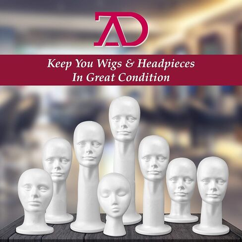 13'' Inch Styrofoam Foam Head Wig Head Mannequin Manikin Head Display Head Wig hat Stand, Style, Model & Display Women's Wigs, Hats & Hairpieces, Medium, by Adolfo Designs in Saudi Arabia